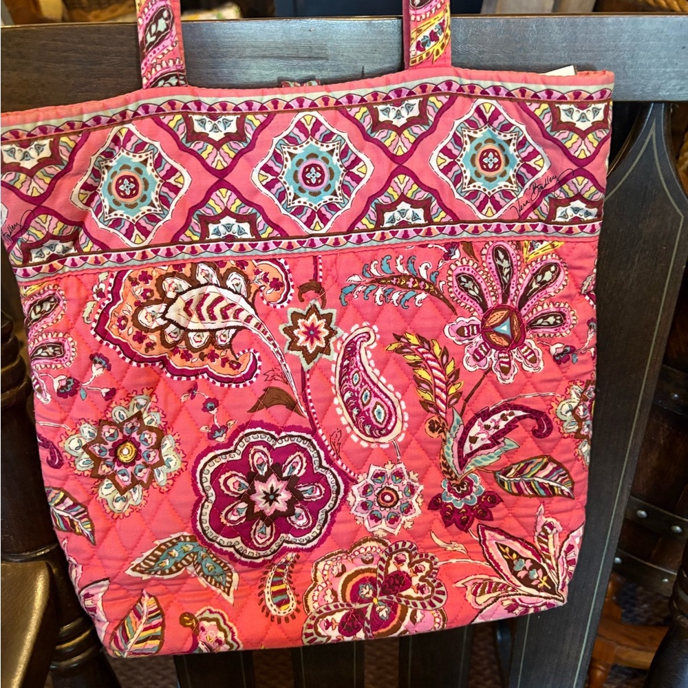 Vera Bradley Pink and Red Paisley Tote